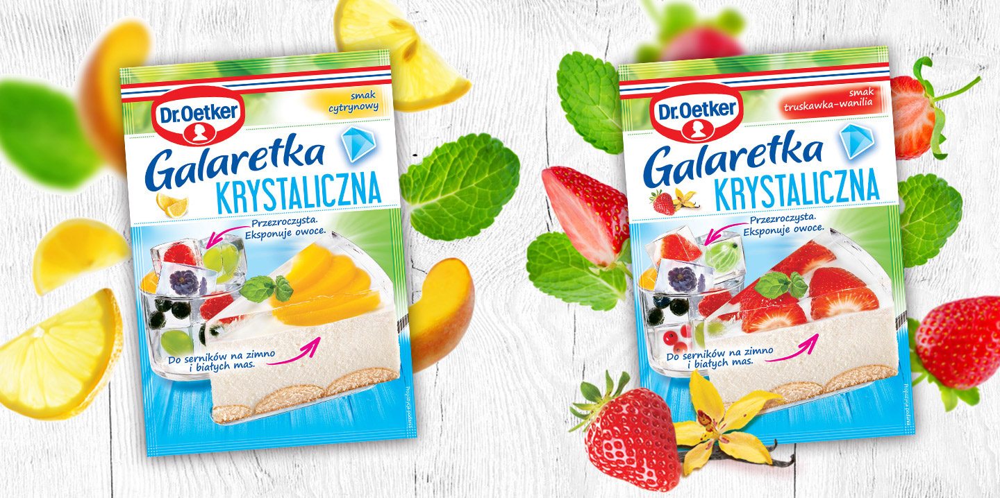 Dr. Oetker Polska, projekty graficzne, opakowania, galaretka krystaliczna, moodboard, apetizers