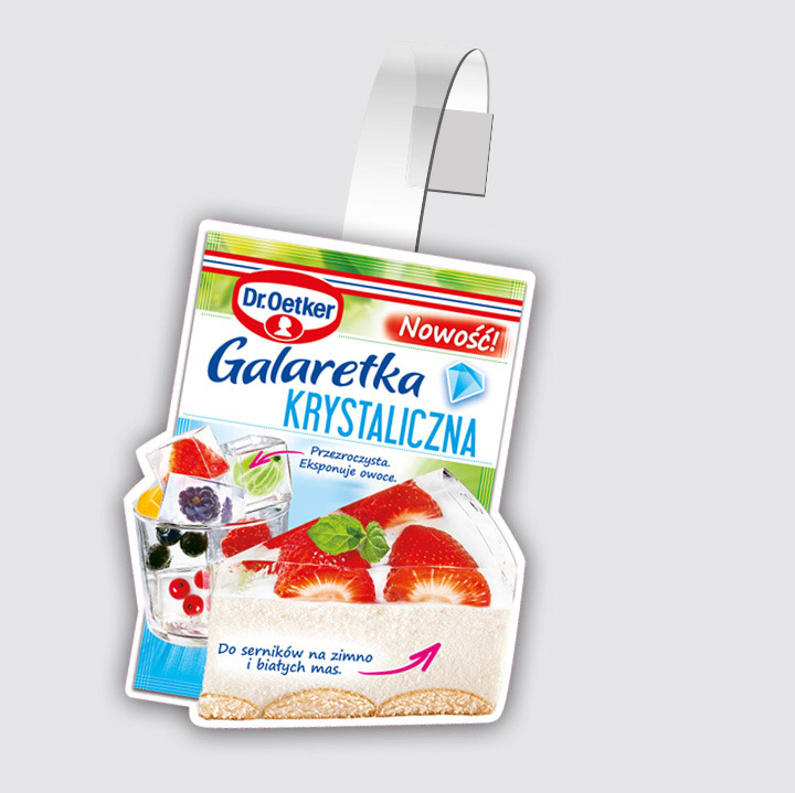 Dr. Oetker Polska, projekty graficzne, opakowania, galaretka krystaliczna, wobbler